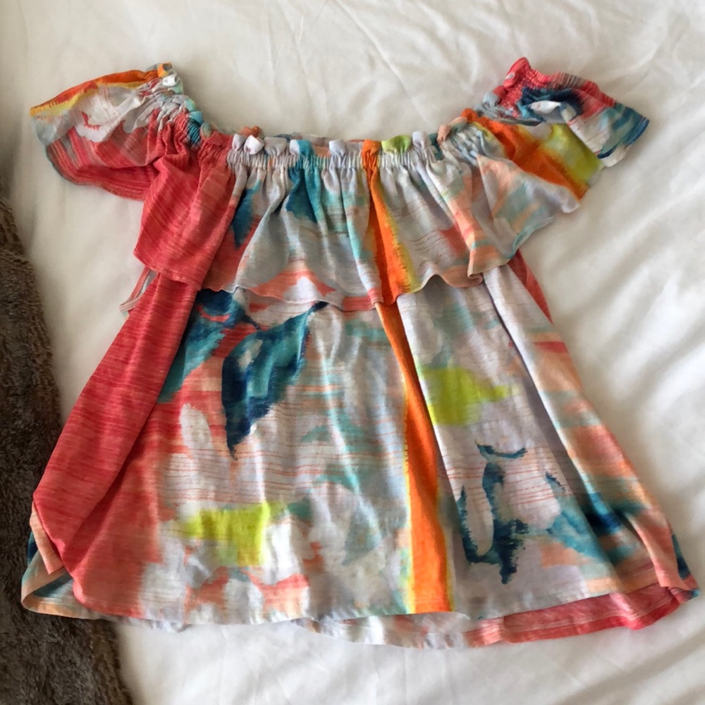 Multicolored Off Shoulder Anthropologie Top